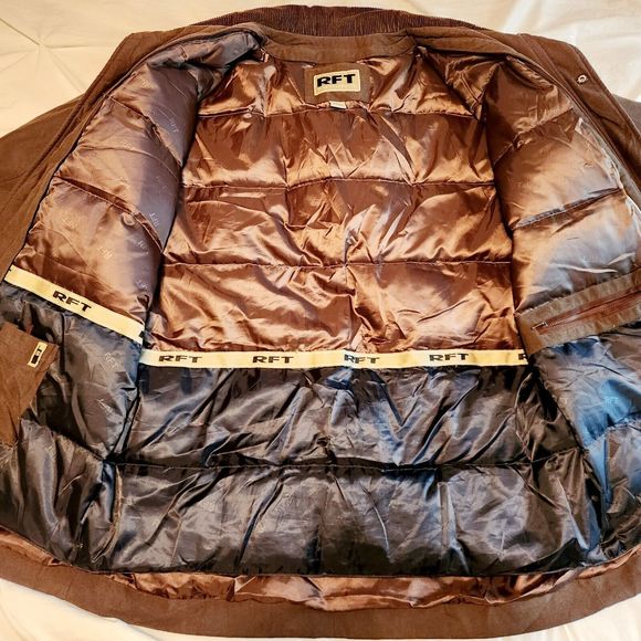 MEN RFT RAINFOREST LINED BROWN OUTDOOR LARGE ALL WEATHER JACKET COAT WARM - Picture 4 of 10